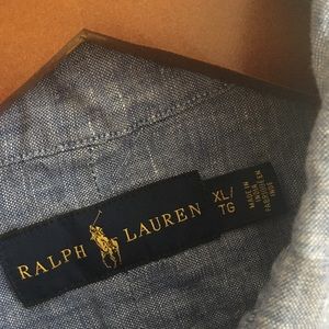 COPY - Ralph Lauren Blue Long Sleeve Linen Shirt